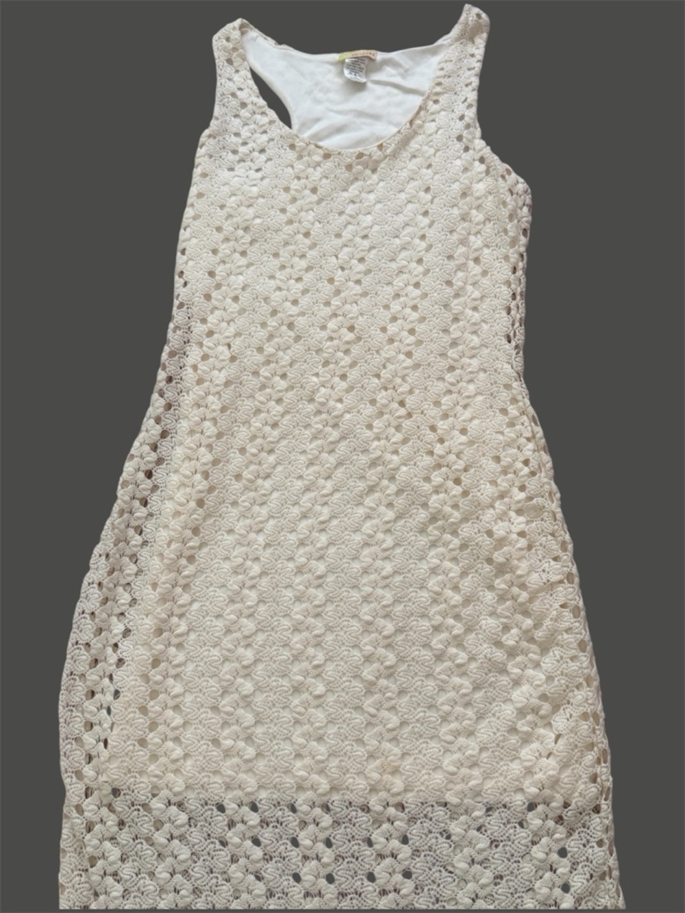 Cream Crochet Racerback Dress